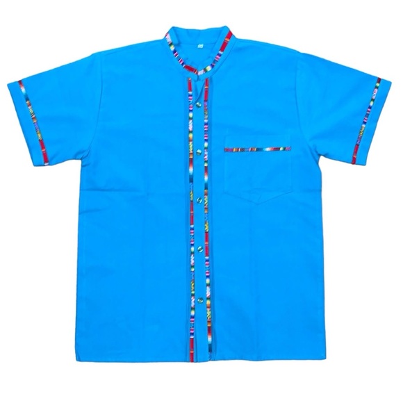 Men’s Blue Guayabera Coralillo Style - Picture 1 of 1